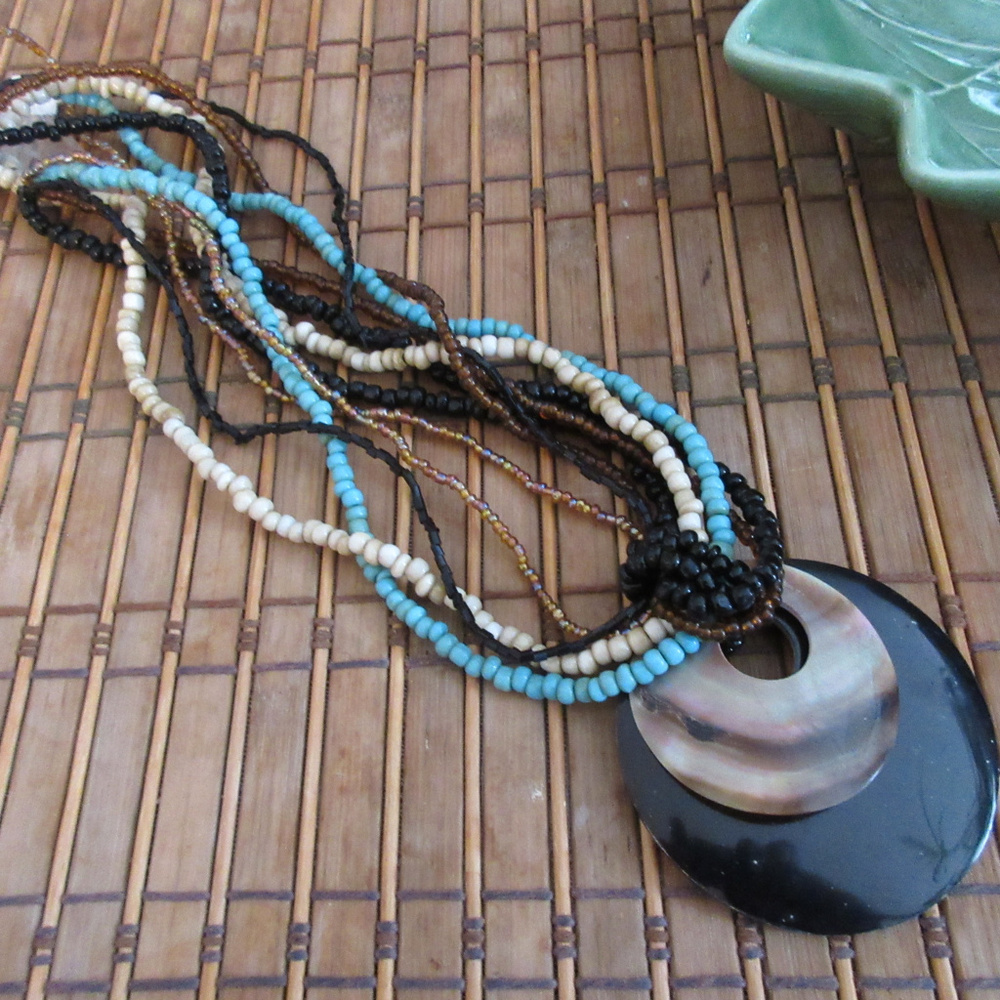 Natural Shell Necklace with Unique Multi-Chain